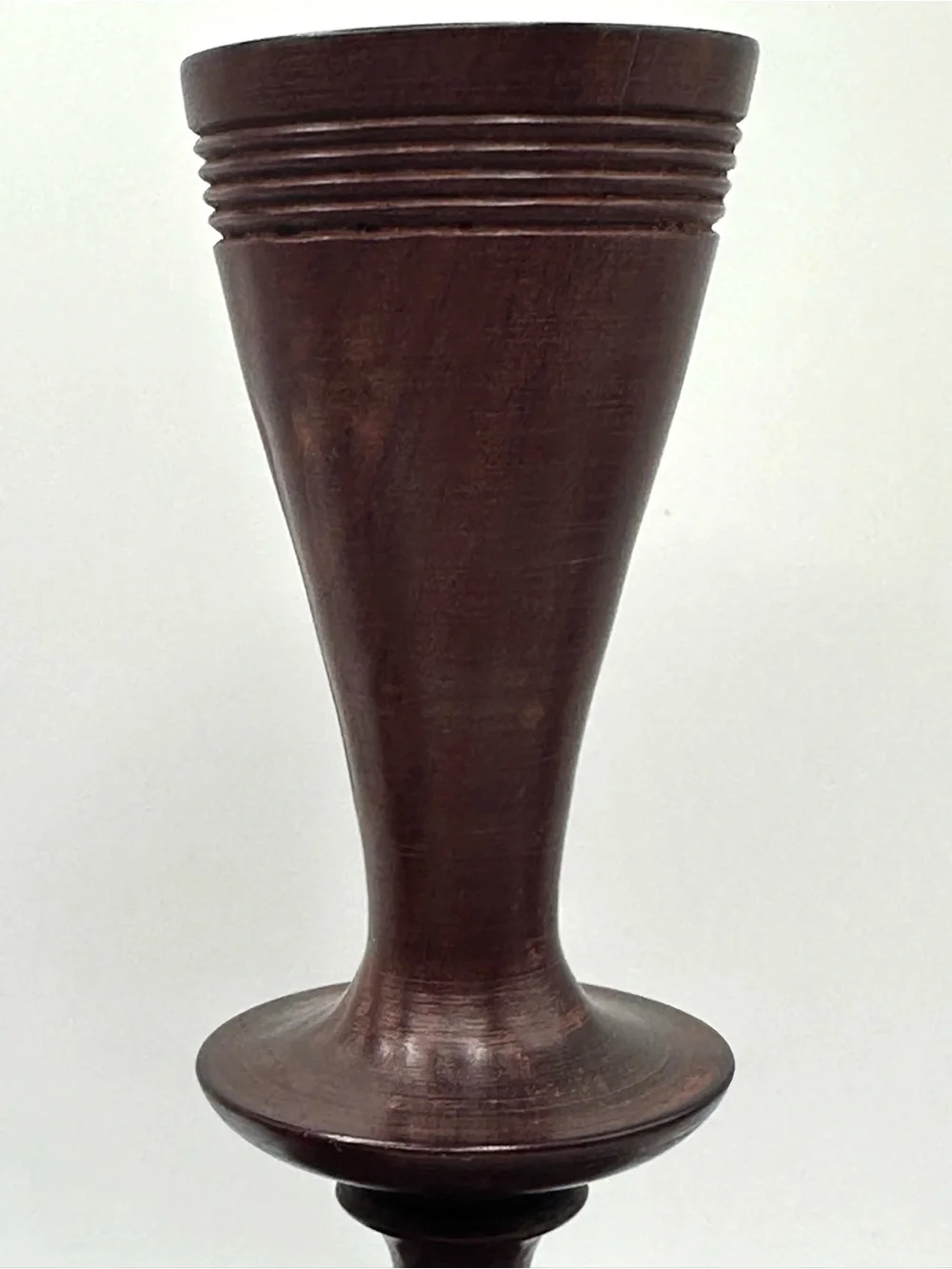 Hand turned Mahogany candlesticks